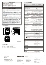 Preview for 2 page of Optex RLS-50100V Important Product Information