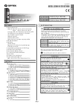 Optex Smart Line Series Installation Instructions Manual preview