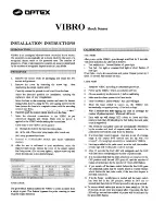 Optex VIBRO Installation Instructions preview