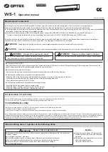 Optex VVS-1 Operation Manual preview