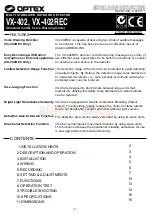 Optex VX-402 Instalation Instructions preview