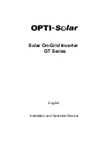 opti-solar GT 3000 Installation And Operation Manual предпросмотр