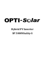 Preview for 1 page of opti-solar SP 5000 Vitality-S Operating Manual