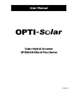 opti-solar SP5000 Brilliant Plus Series User Manual preview