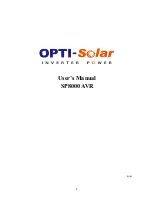 opti-solar SP8000 AVR User Manual preview