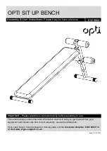 OPTi SIT UP BENCH Assembly & User Instructions preview