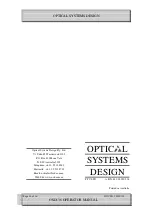 Preview for 16 page of Optical Systems Design OSD136 Operator'S Manual