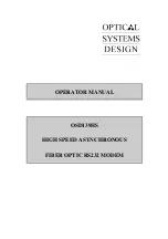 Preview for 1 page of Optical Systems Design OSD139HS Operator'S Manual