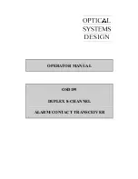 Optical Systems Design OSD159 Operator'S Manual preview