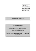 Preview for 1 page of Optical Systems Design OSD2139 Series Operator'S Manual