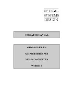 Preview for 1 page of Optical Systems Design OSD2153P Operator'S Manual