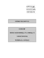 Preview for 1 page of Optical Systems Design OSD2154P Operator'S Manual