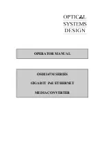 Optical Systems Design OSD2167M Series Operator'S Manual preview