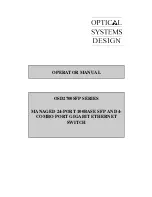 Optical Systems Design OSD2700SFP SERIES Operator'S Manual предпросмотр