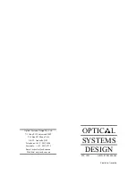 Preview for 12 page of Optical Systems Design OSD361 Operator'S Manual