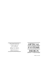 Preview for 20 page of Optical Systems Design OSD730 Operator'S Manual