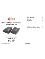 Preview for 1 page of opticis HDFX-150-TR User Manual