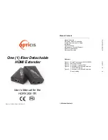 Preview for 1 page of opticis HDFX-200-TR User Manual