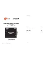 Предварительный просмотр 1 страницы opticis Spider HDMS-200 User Manual