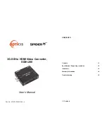 Предварительный просмотр 1 страницы opticis Spider SDIH-200 User Manual