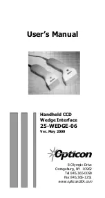 Preview for 1 page of Opticon 25-WEDGE-06 User Manual