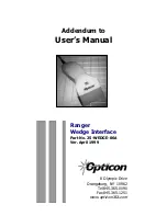 Opticon 25-WEDGE-06A Addendum To User'S Manual preview