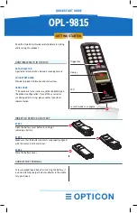 Preview for 1 page of Opticon OPL-9815 Quick Start Manual