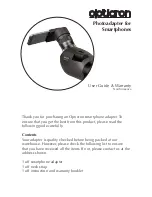 Opticron Photoadapter for Smartphones User Manual preview