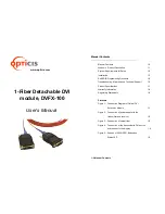 Предварительный просмотр 1 страницы Optics DVFX-100-TR User Manual