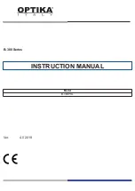 Предварительный просмотр 1 страницы Optika Italy B-380 Series Instruction Manual