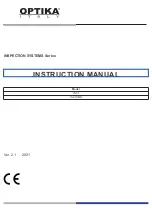 Optika Italy INSPECTION SYSTEMS Series Instruction Manual preview