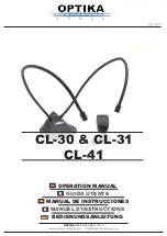 OPTIKA MICROSCOPES CL-30 Operation Manual preview