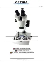 OPTIKA MICROSCOPES SZM-1-GEM Operation Manual preview