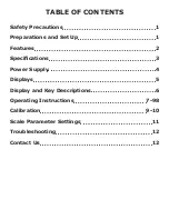 Preview for 2 page of Optima Scale OP-924 User Manual