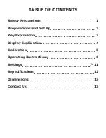 Preview for 2 page of Optima Scale OPH-Z User Manual