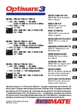 Preview for 1 page of Optimate OptiMate 3 TM430 Instructions For Use Manual