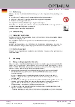 Preview for 5 page of Optimum 230 V Operating Manual