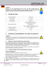 Предварительный просмотр 9 страницы Optimum 3101670 Operating Manual