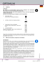 Preview for 82 page of Optimum 3425010 Operating Manual