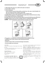 Предварительный просмотр 10 страницы Optimum CJ-1205 Operating Instructions Manual