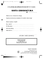 Preview for 2 page of Optimum CJ-2008 Dalia Operating Instructions Manual