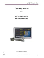 Предварительный просмотр 1 страницы Optimum DPA 2000 Operating Manual