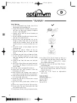 Preview for 14 page of Optimum FT-2504 Operating Instructions Manual