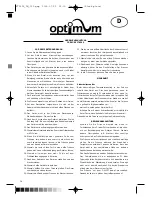 Preview for 14 page of Optimum FT-2525 Operating Instructions Manual