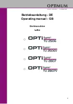 Optimum Optiturn TU 2506 Operating Manual preview