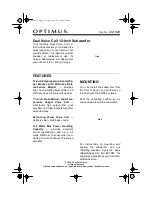 Preview for 1 page of Optimus 40-1029 User Manual