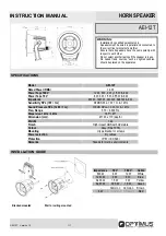 Preview for 2 page of Optimus AEI-12T Instruction Manual