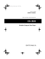 Предварительный просмотр 1 страницы Optimus CD-3520 Owner'S Manual