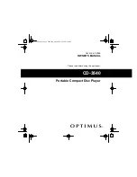 Optimus CD-3540 Owner'S Manual preview