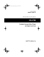 Предварительный просмотр 1 страницы Optimus CD-3790 Owner'S Manual